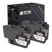 TCTK ink cartridges LC-427XL 2 pack Black compatible with Brother HL-J 6010 DW, MFC-J 5955 DW MFC-J 6950 6955 DW 6957 DW 6957 DWT 6959 DW, replaces LC427XLBK