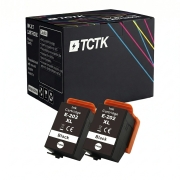 TCTK Ink Cartridges 202XL 2-pack Black compatible with Epson Expression Premium XP-6000 XP-6001 XP-6005 XP-6100 XP-6105, replaces C13T02G14010