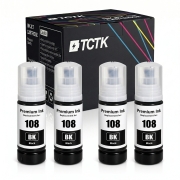 TCTK Ink Cartridges E-108BK 4-pack Black compatible with Epson L8000 Series L18050 L8050 L8100