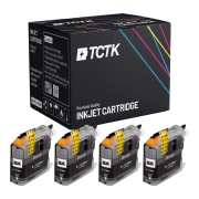 TCTK Ink Cartridges LC123BK 4-pack Black compatible with Brother DCP-J 132 W, for DCP-J 150, for DCP-J 152 W WR, for DCP-J 172 W, for DCP-J 4110 DW W, for DCP-J 552 DW, for DCP-J 752 DW, for MFC-J 245