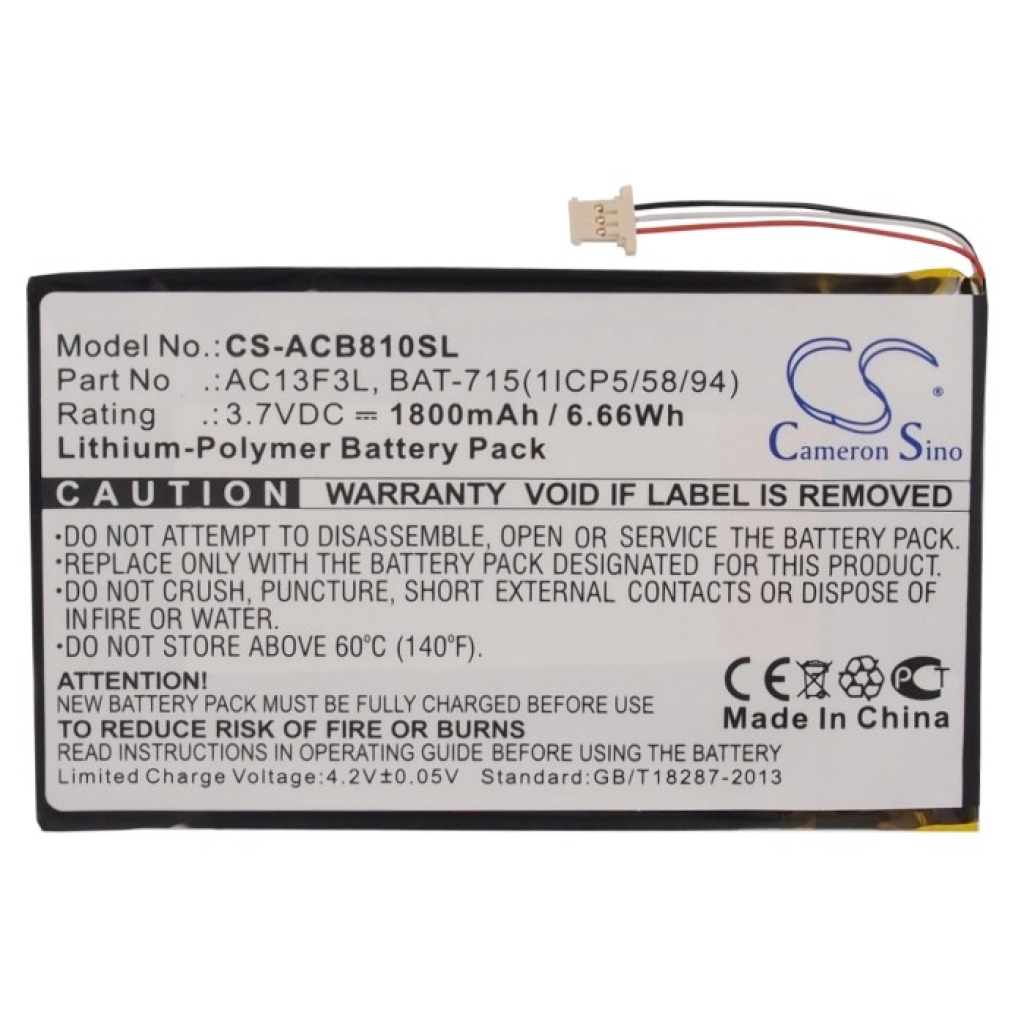 Akkumulátorok tablettákhoz Acer Tab B1 (CS-ACB810SL)