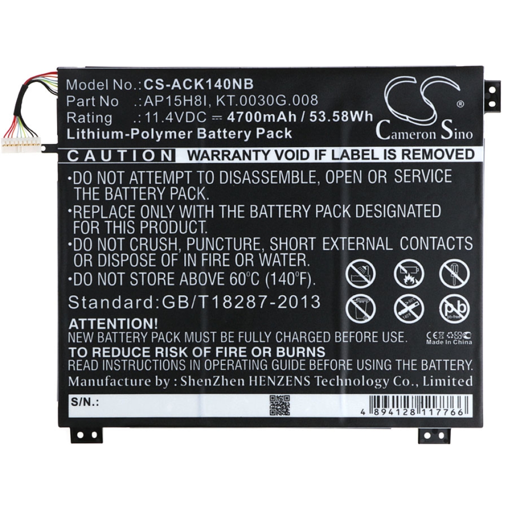 Kompatibilis akkumulátor csere Acer AP15H8I,KT.0030G.008