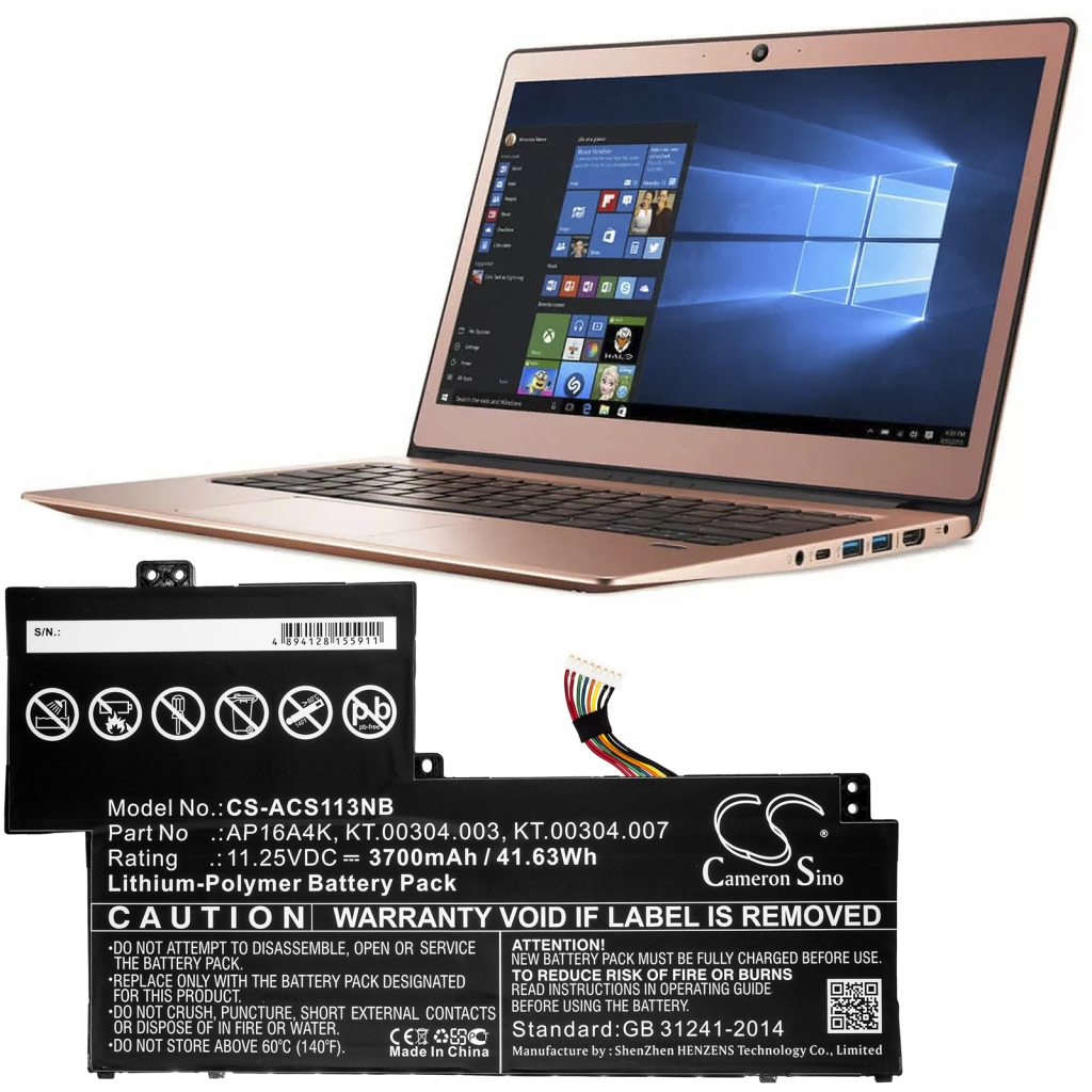 Kompatibilis akkumulátor csere Acer AP16A4K,KT.00304.003,KT.00304.007