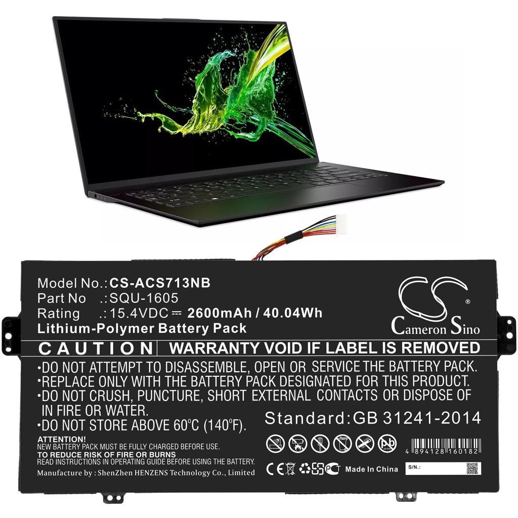 Kompatibilis akkumulátor csere Acer SQU-1605