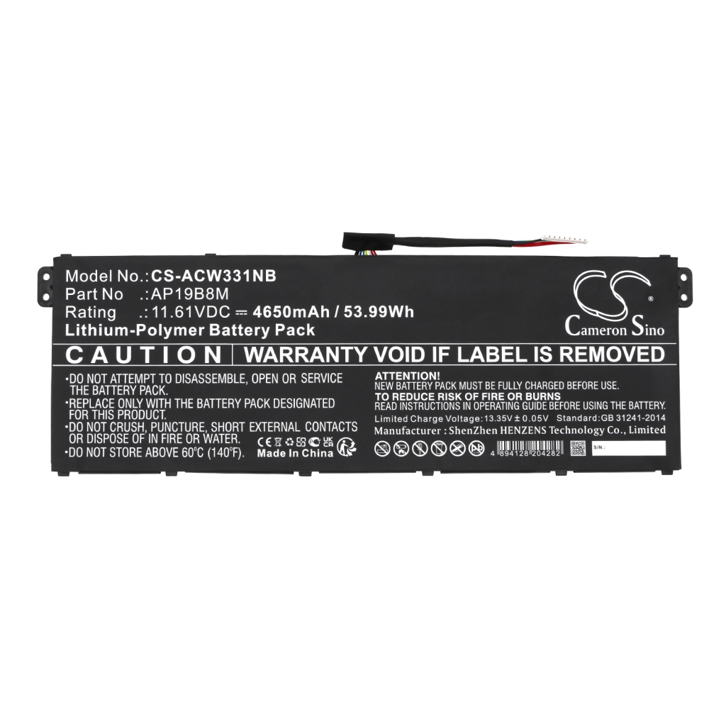 Kompatibilis akkumulátor csere Acer AP19B8M,KT0030G024