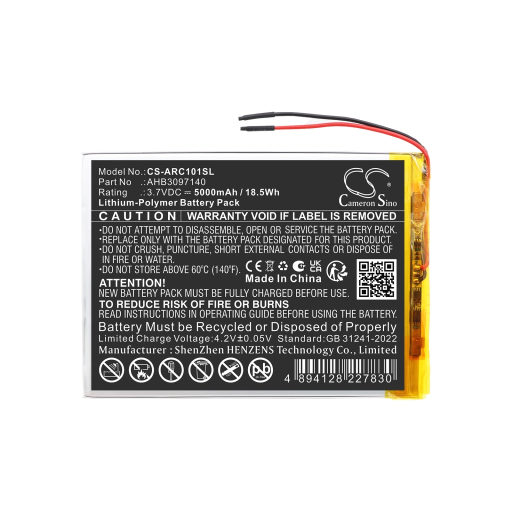 Akkumulátor kompatibilis a következőkkel Archos CS-ARC101SL
