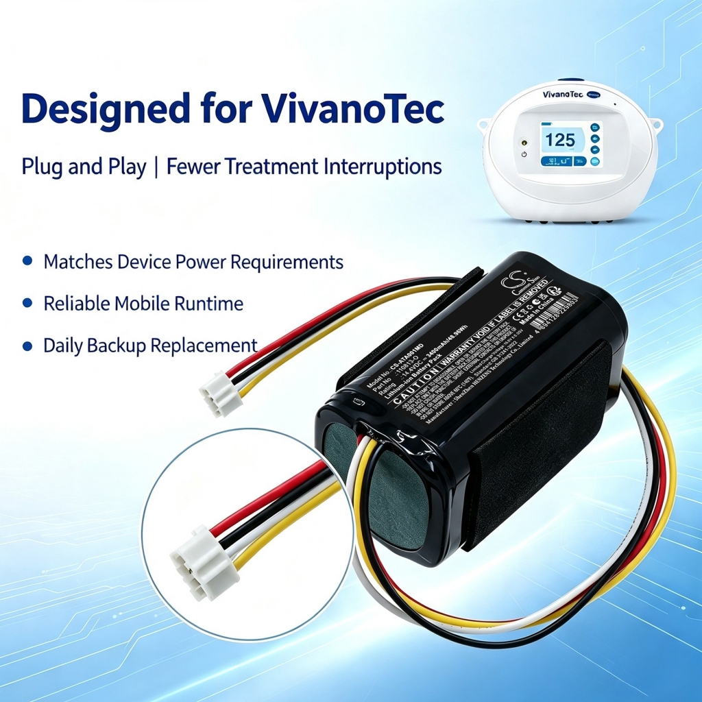 Akkumulátorok kompatibilis a következőkkel Atmos Vivanotec Aspirator CS-ATA001MD