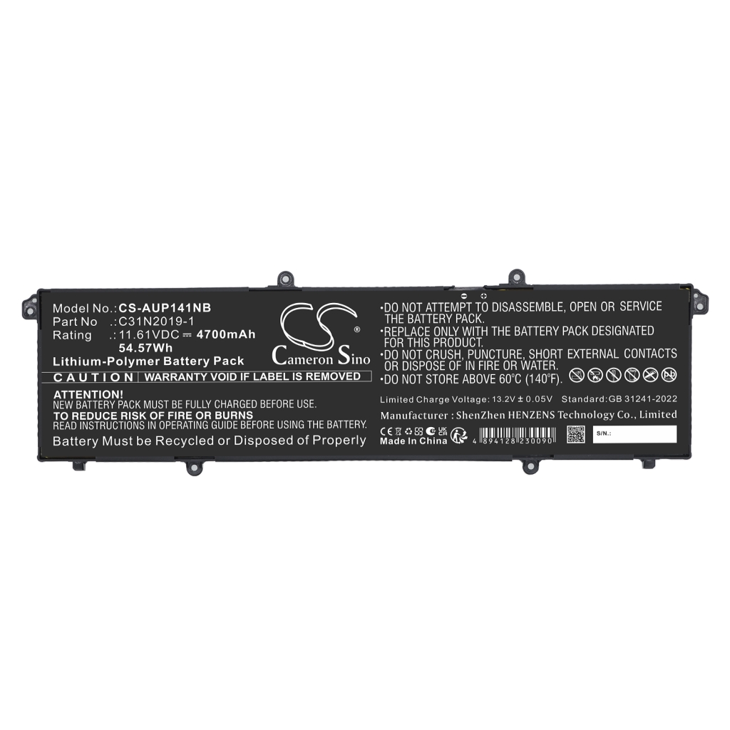Akkumulátor kompatibilis a következőkkel Asus CS-AUP141NB