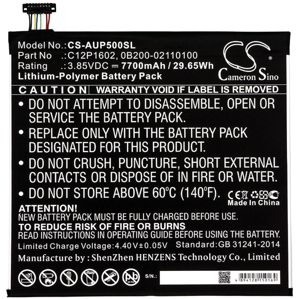 Kompatibilis akkumulátor csere Asus 0B200-02110100,C12P1602