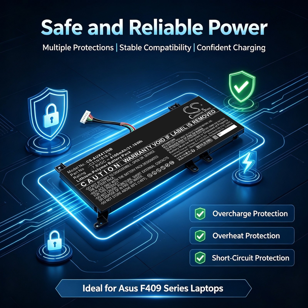 Akkumulátorok kompatibilis a következőkkel Asus F409 F409 CS-AUX413NB