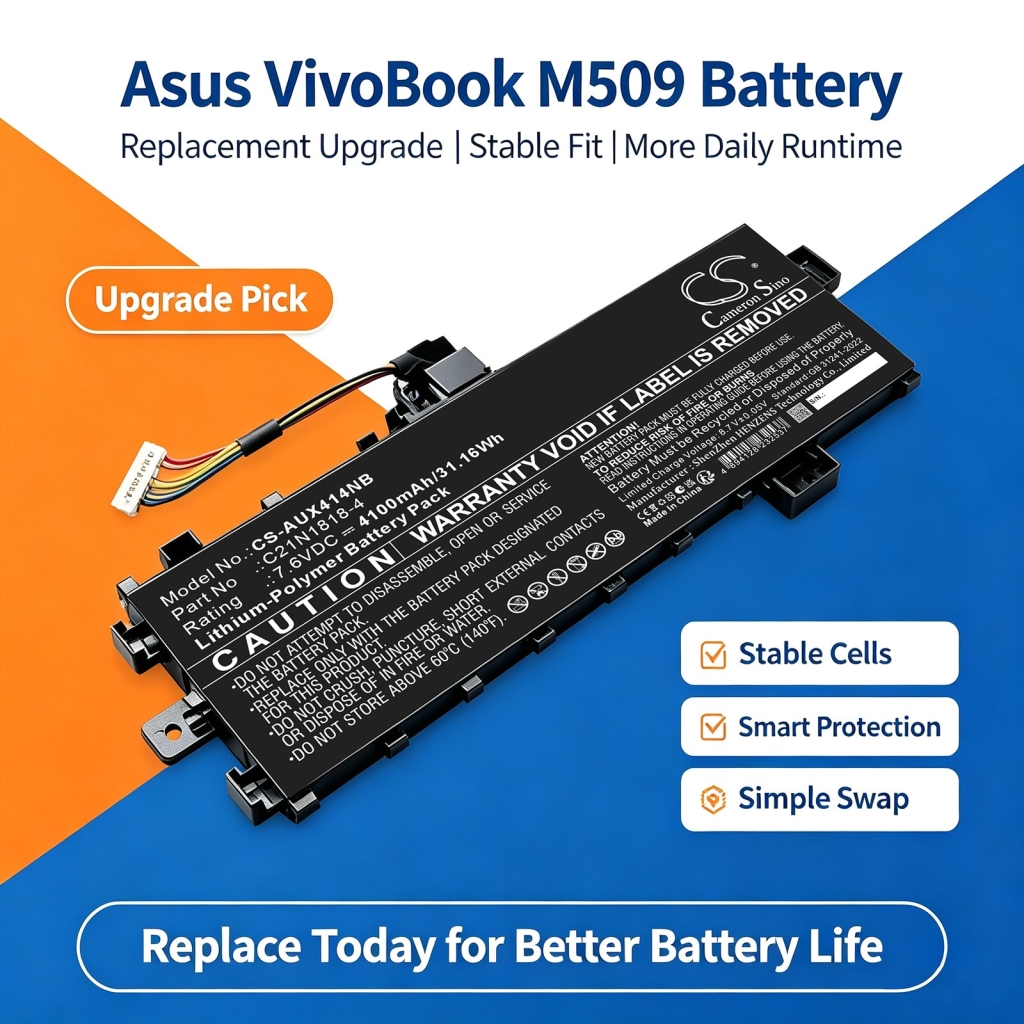 Akkumulátorok kompatibilis a következőkkel Asus VivoBook 15 X509FA-EJ561TS 15 X509FAEJ216T 15 X509FAEJ561TS CS-AUX414NB