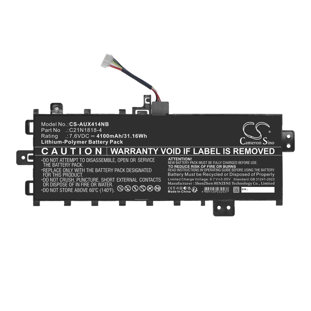 Akkumulátorok kompatibilis a következőkkel Asus VivoBook 15 X509FA-EJ561TS 15 X509FAEJ216T 15 X509FAEJ561TS CS-AUX414NB