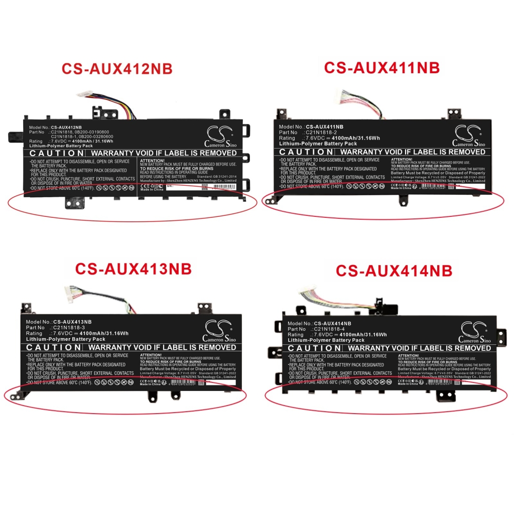 Akkumulátorok kompatibilis a következőkkel Asus VivoBook 15 X509FA-EJ561TS 15 X509FAEJ216T 15 X509FAEJ561TS CS-AUX414NB
