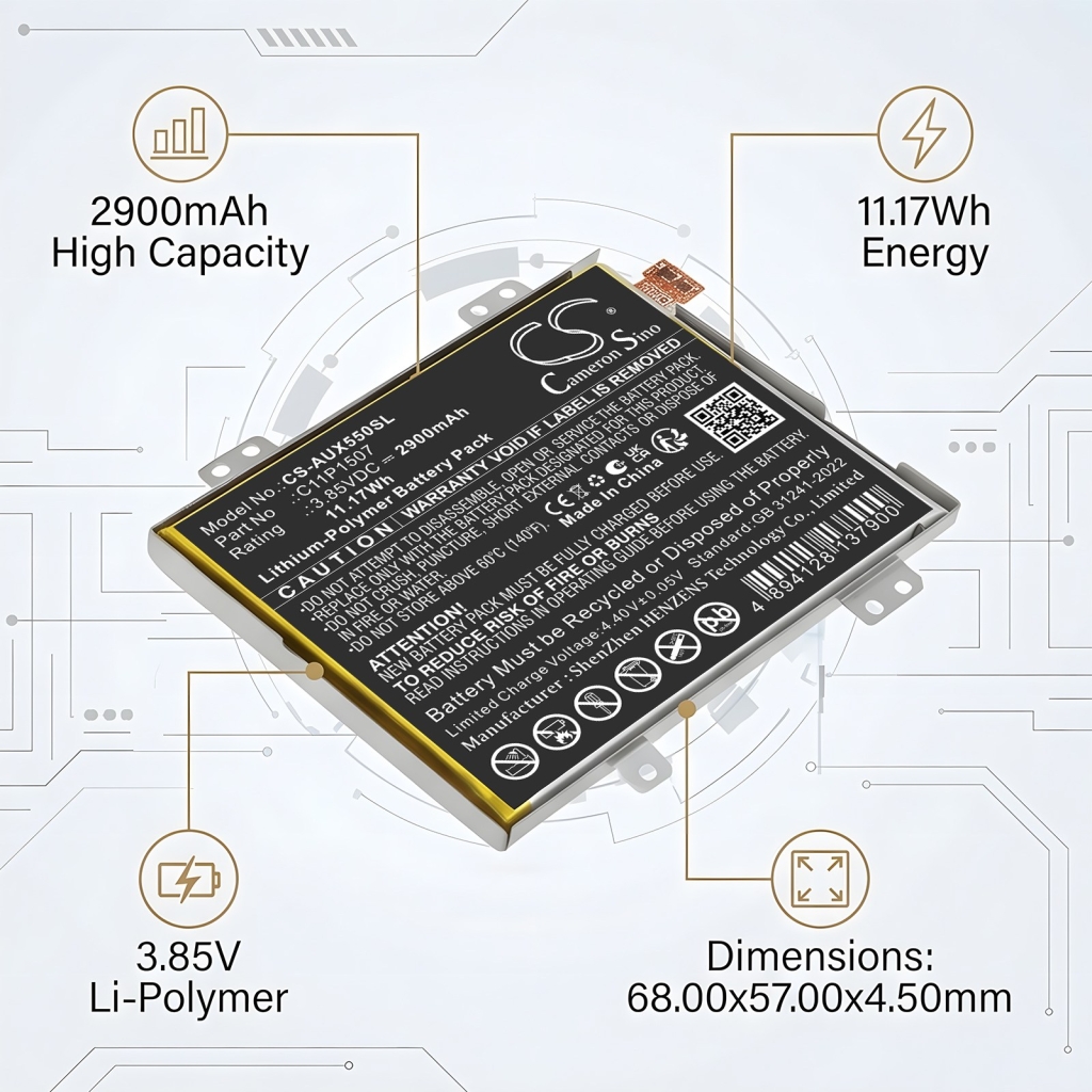 Akkumulátor kompatibilis a következőkkel Asus CS-AUX550SL