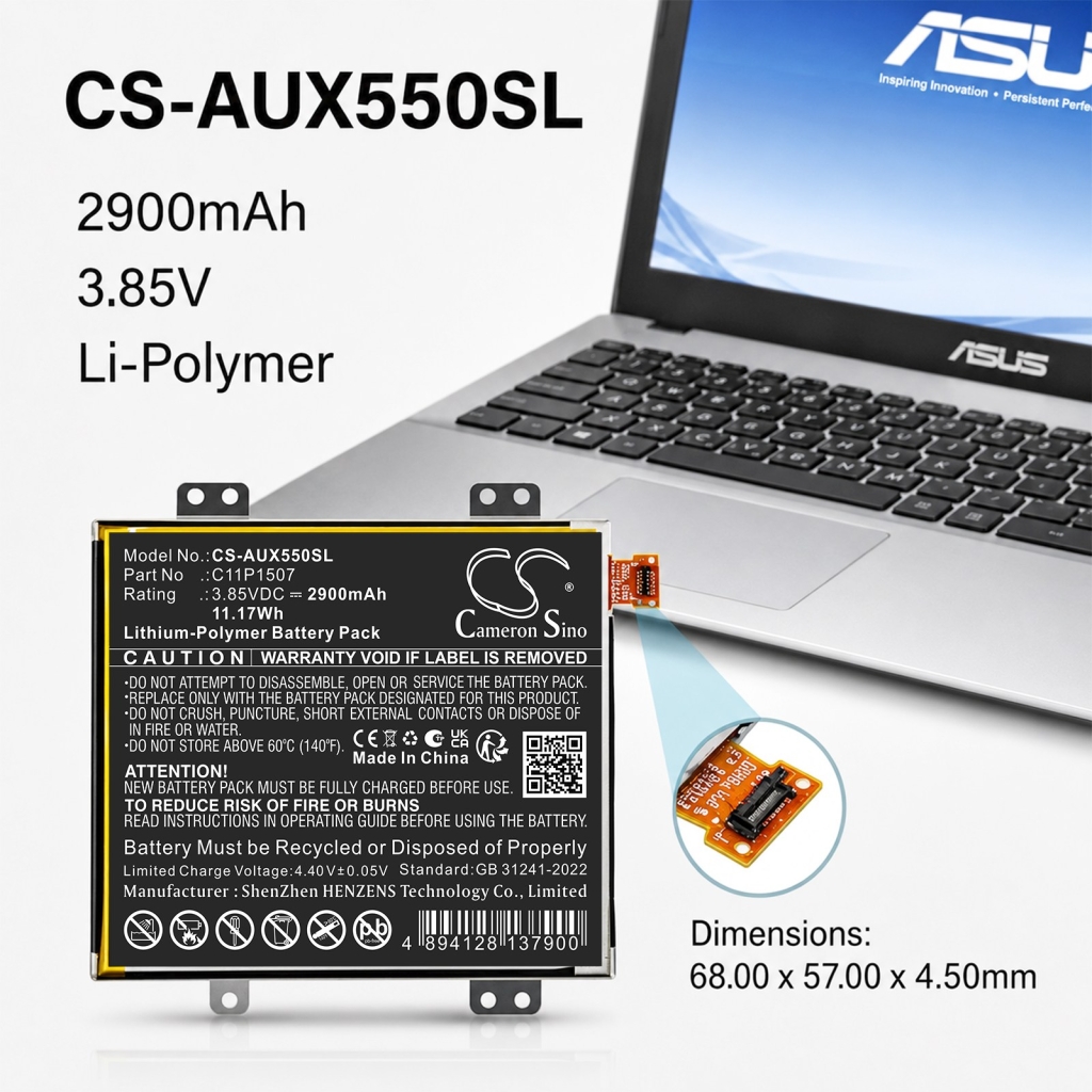Akkumulátor kompatibilis a következőkkel Asus CS-AUX550SL