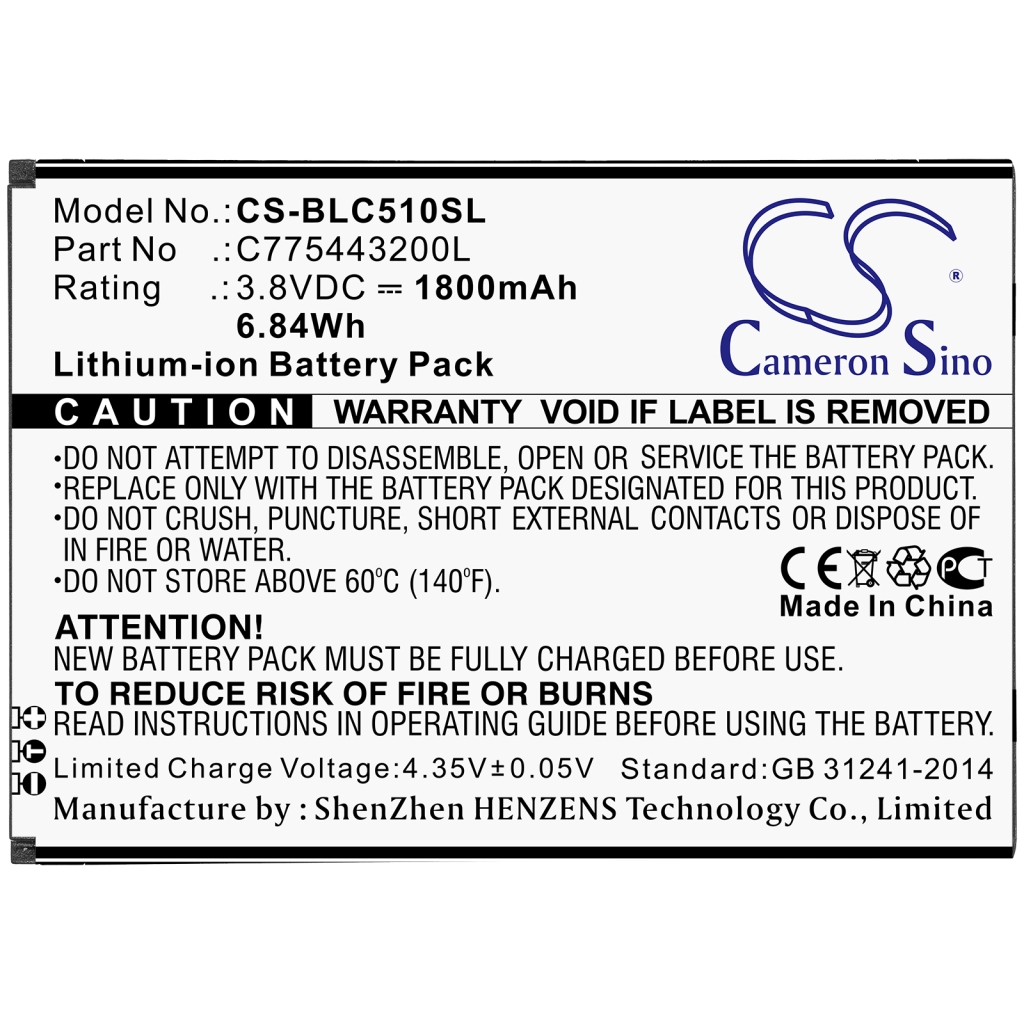 Kompatibilis akkumulátor csere BLU C775443200L