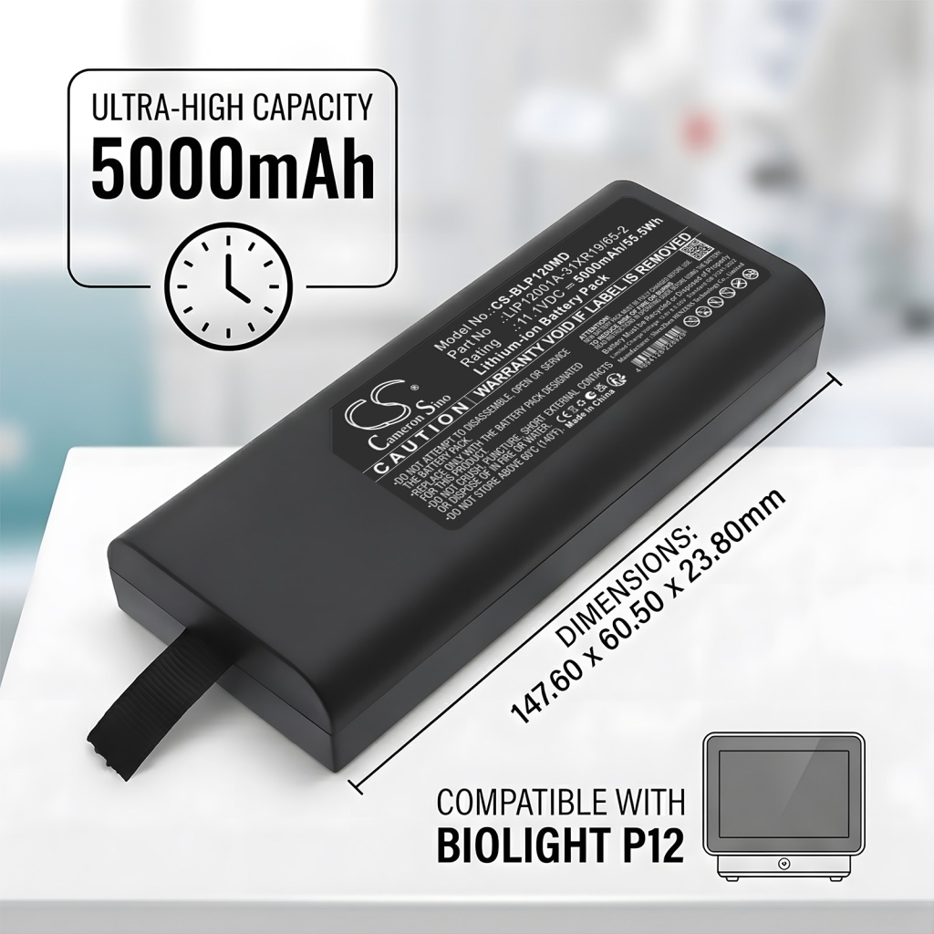 Akkumulátor kompatibilis a következőkkel Biolight CS-BLP120MD