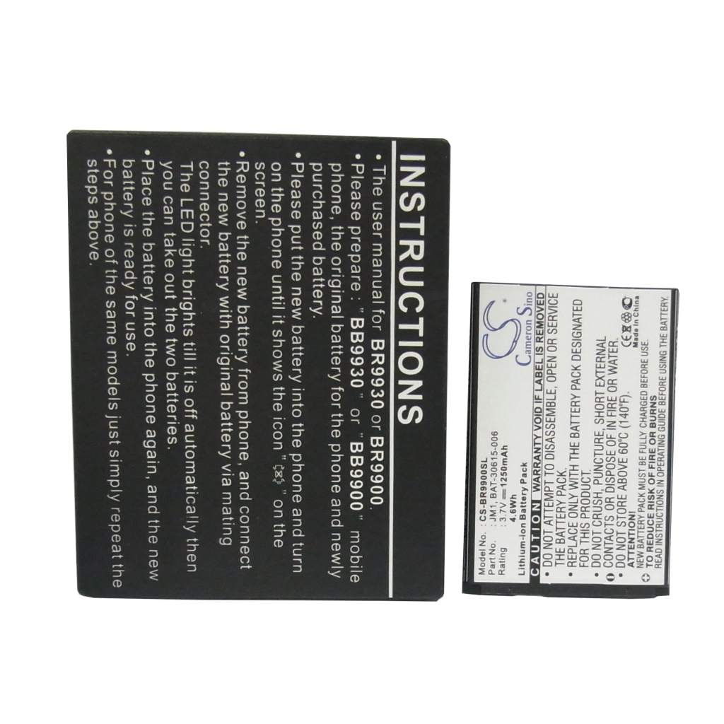 Akkumulátor kompatibilis a következőkkel Blackberry CS-BR9900SL