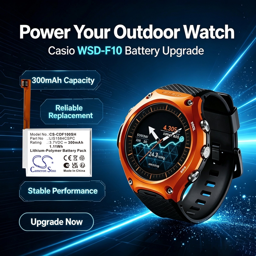 Akkumulátorok kompatibilis a következőkkel Casio Smart Outdoor Watch CS-CDF100SH