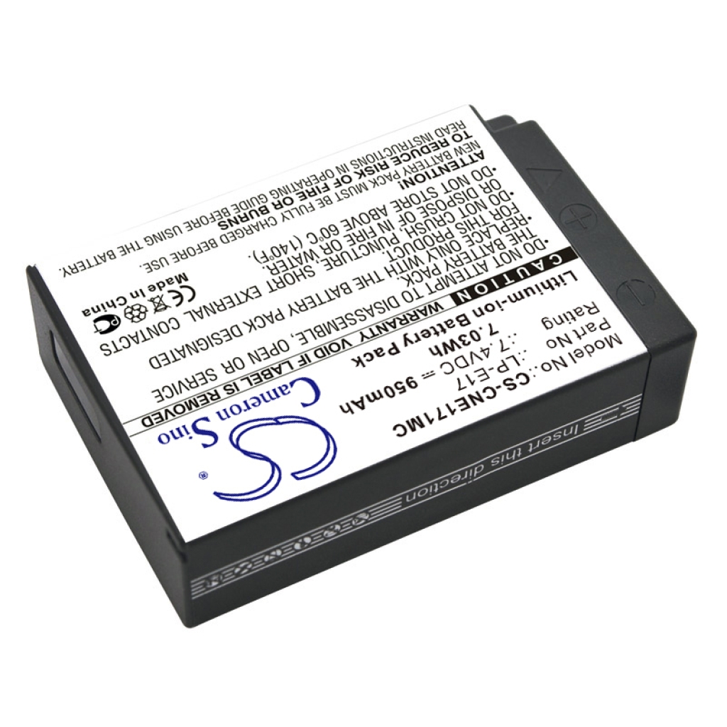 CS-CNE171MC battery – rear angled view with label upside-down