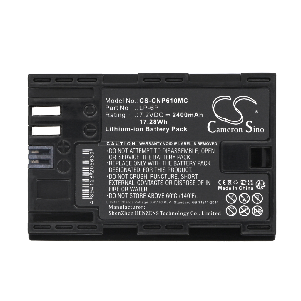Kompatibilis akkumulátor csere Canon LP-6P