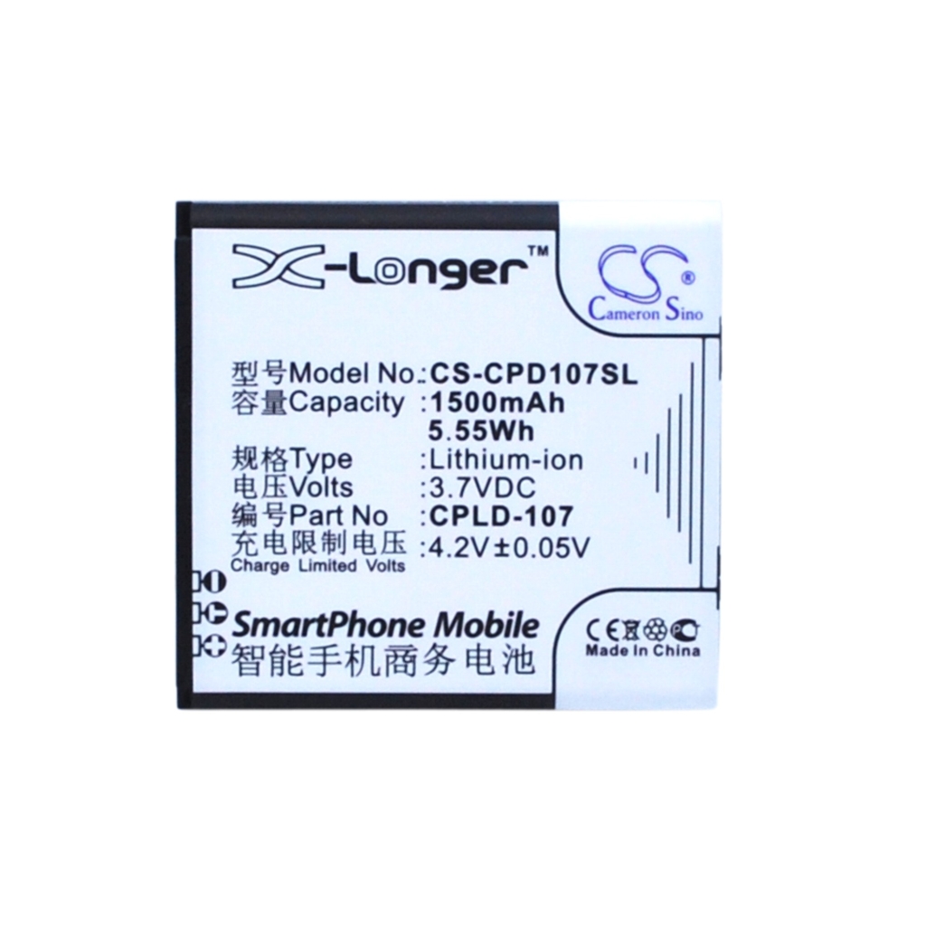 Kompatibilis akkumulátor csere Coolpad CPLD-107