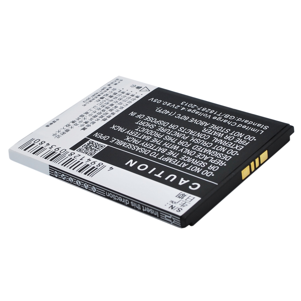 Cameron Sino CS-CPD200XL battery caution label with barcode and contacts