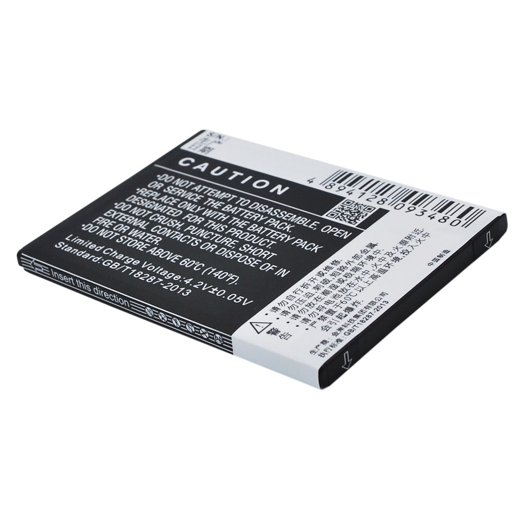 Cameron Sino CS-CPD200XL battery caution side flat view with barcode