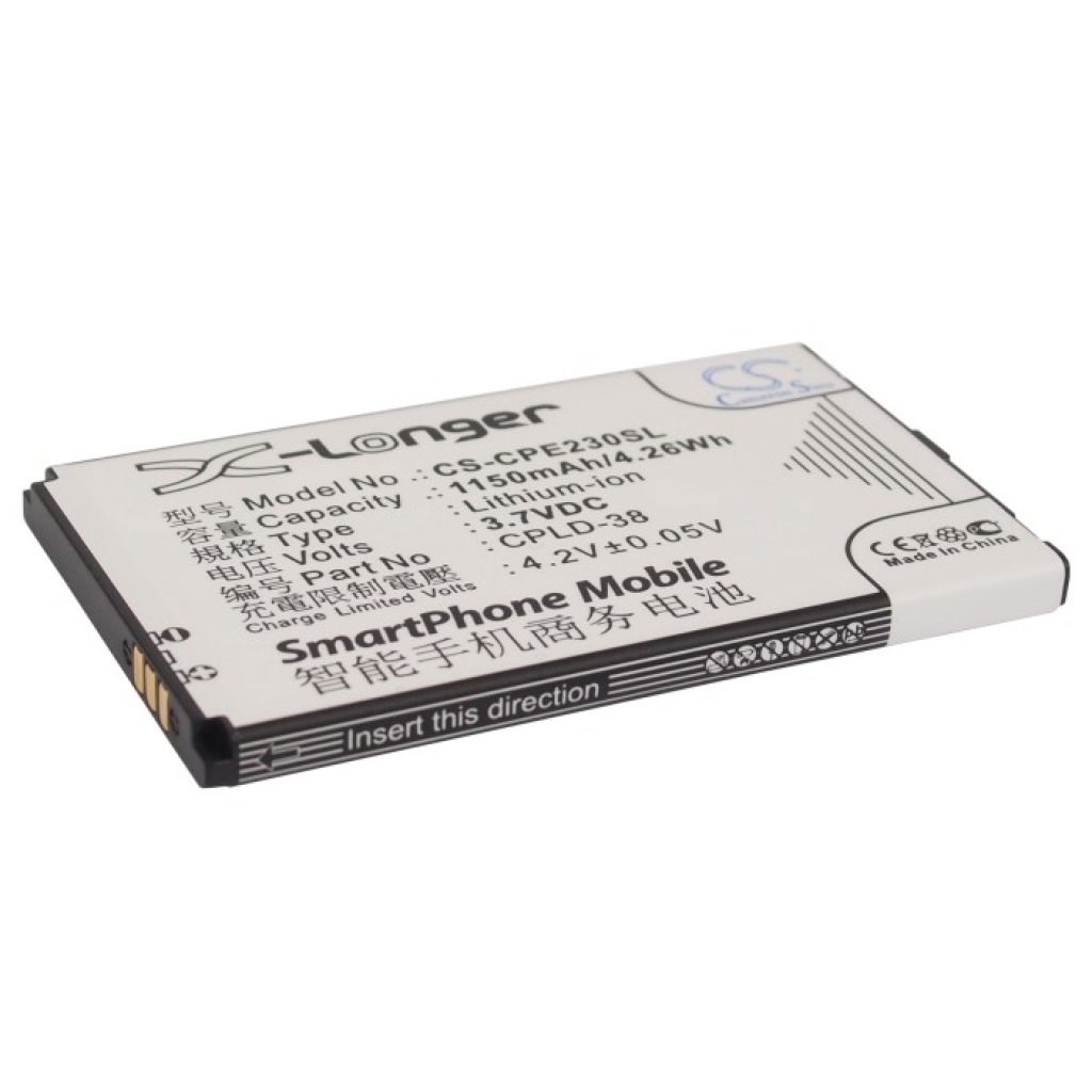 Kompatibilis akkumulátor csere Coolpad CPLD-38