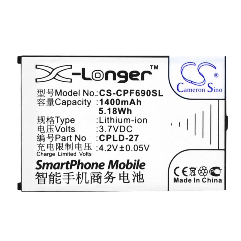 Kompatibilis akkumulátor csere Coolpad CPLD-27