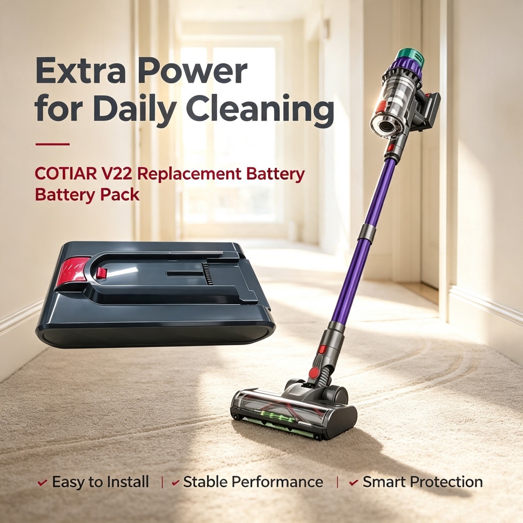 Akkumulátorok kompatibilis a következőkkel COTIAR V22 V22 650W Cordless Vacuum Cleaner 55kPa Suction Power Brushless Vacuum CS-CTR220VX
