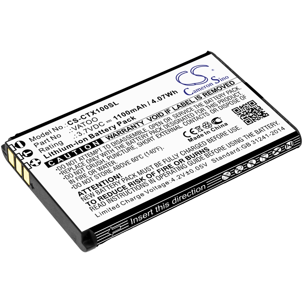 Kompatibilis akkumulátor csere Contacta VATOO,XU100596-17005A