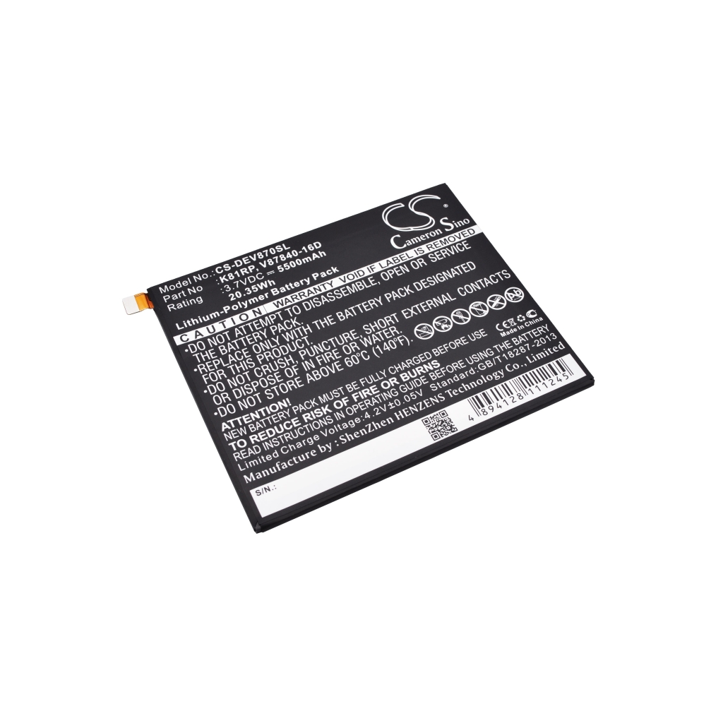 Akkumulátorok tablettákhoz DELL V87840-16D (CS-DEV870SL)