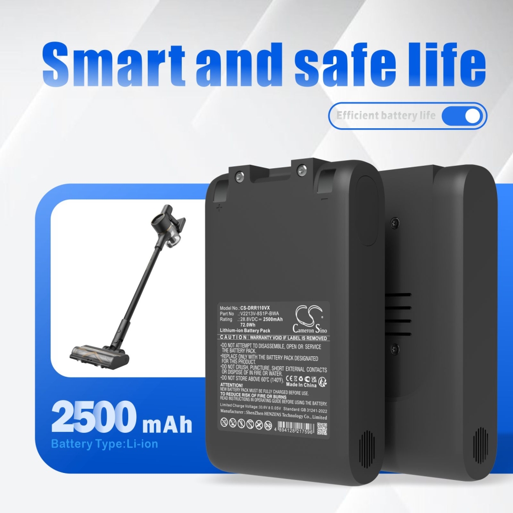 Kompatibilis akkumulátor csere Dreame V2213V-8S1P-BWA