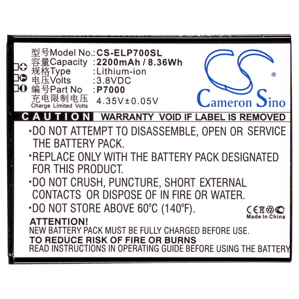 Compatible battery replacement for Elephone P7000