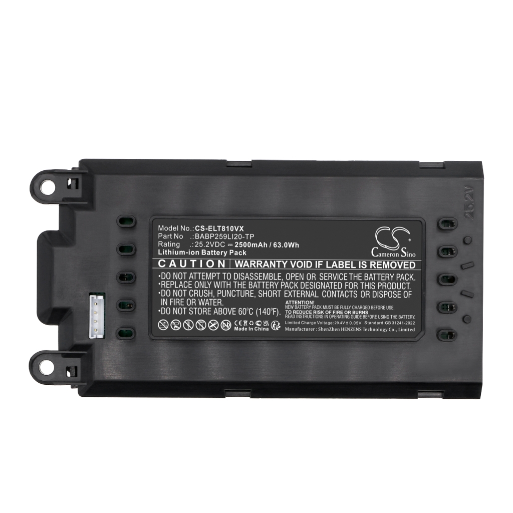 Akkumulátor kompatibilis a következőkkel Electrolux CS-ELT810VX