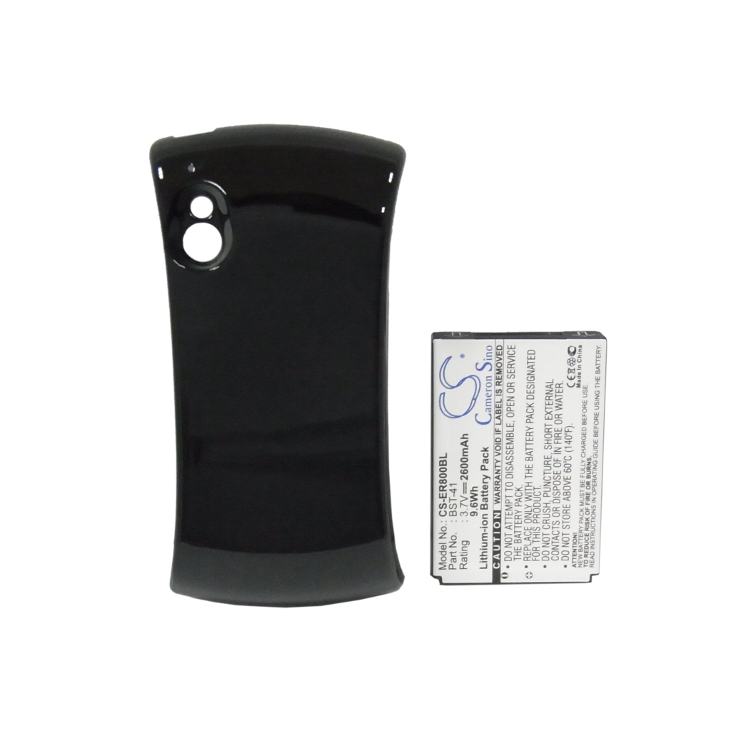 Top view CS-ER800BL battery with gold contacts and back cover