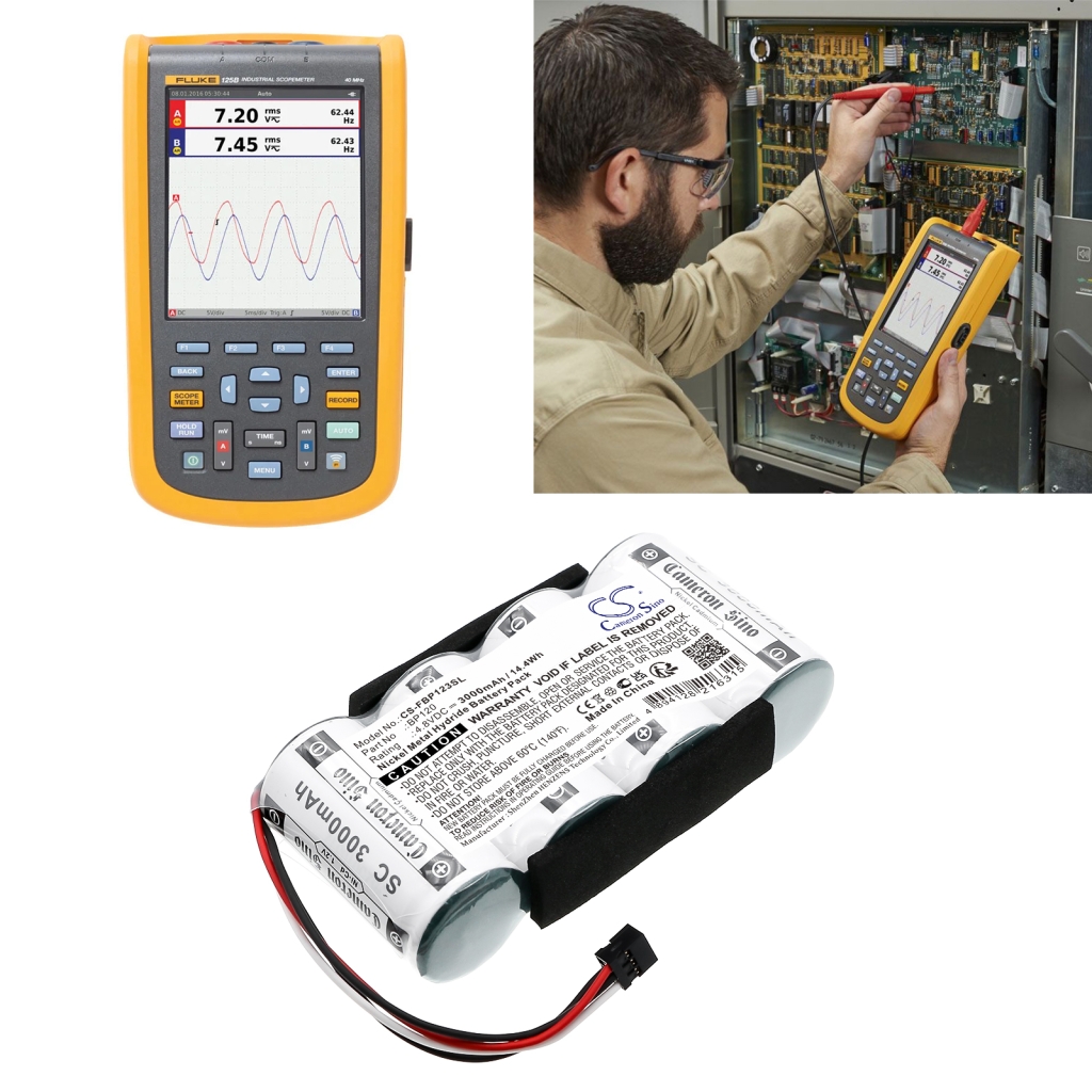 Compatible battery replacement for Fluke BP120