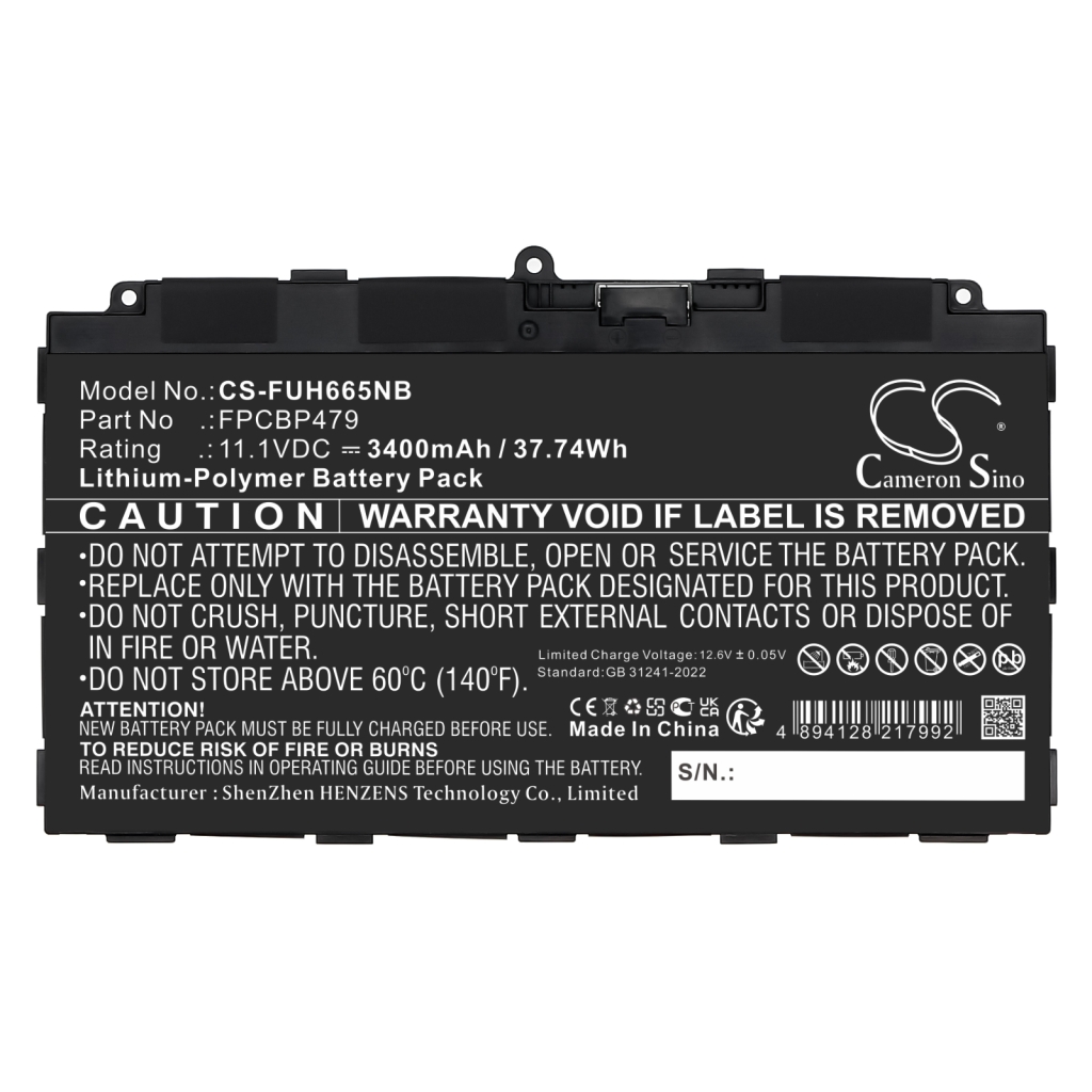 Kompatibilis akkumulátor csere FUJITSU CP785375-XX,FPCBP479