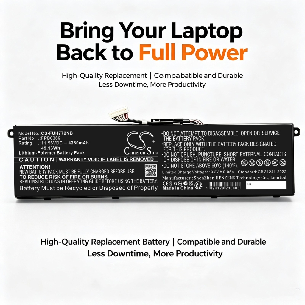 Akkumulátorok kompatibilis a következőkkel Fujitsu LifeBook AH50/G2 AH50/H1 AH51/G2 CS-FUH772NB