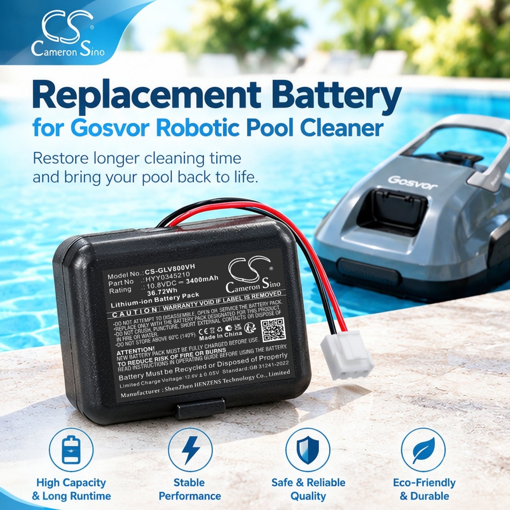 Akkumulátorok kompatibilis a következőkkel Gosvor LiteVac 800 Cordless Robotic Pool Cleaner CS-GLV800VH