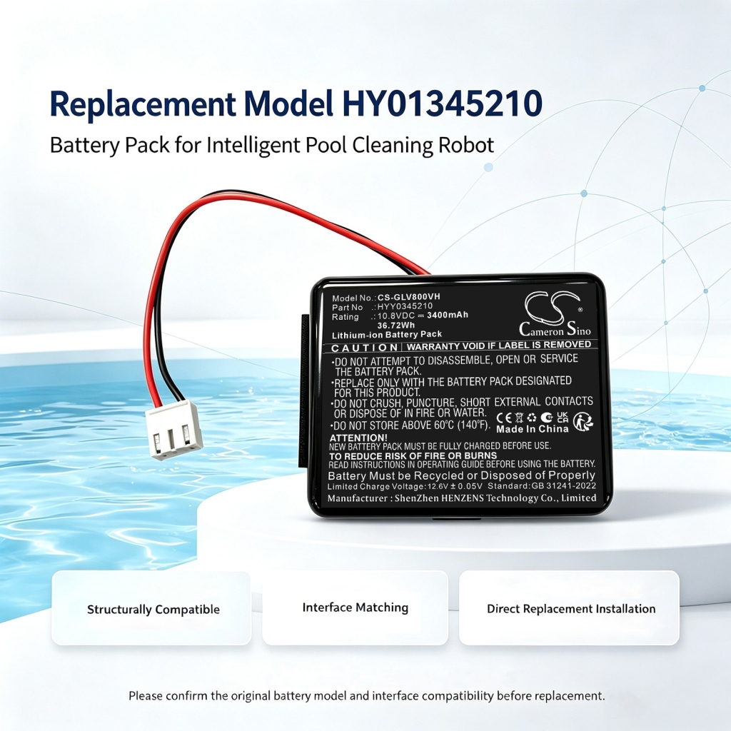 Akkumulátorok kompatibilis a következőkkel Gosvor LiteVac 800 Cordless Robotic Pool Cleaner CS-GLV800VH