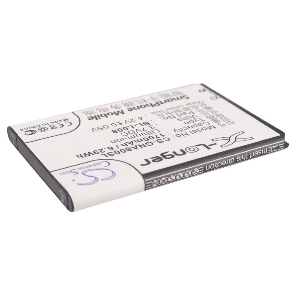 Cameron Sino X-Longer CS-GNA800SL hátoldali címkenézet: 1700mAh, X-Longer címke