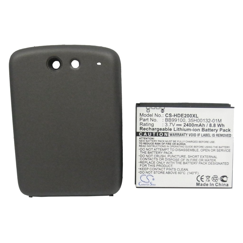 Cameron Sino CS-HDE200XL elülső címkenézet: 2400mAh 8,8Wh Rechargeable Li-ion, sötét bővített hátlap