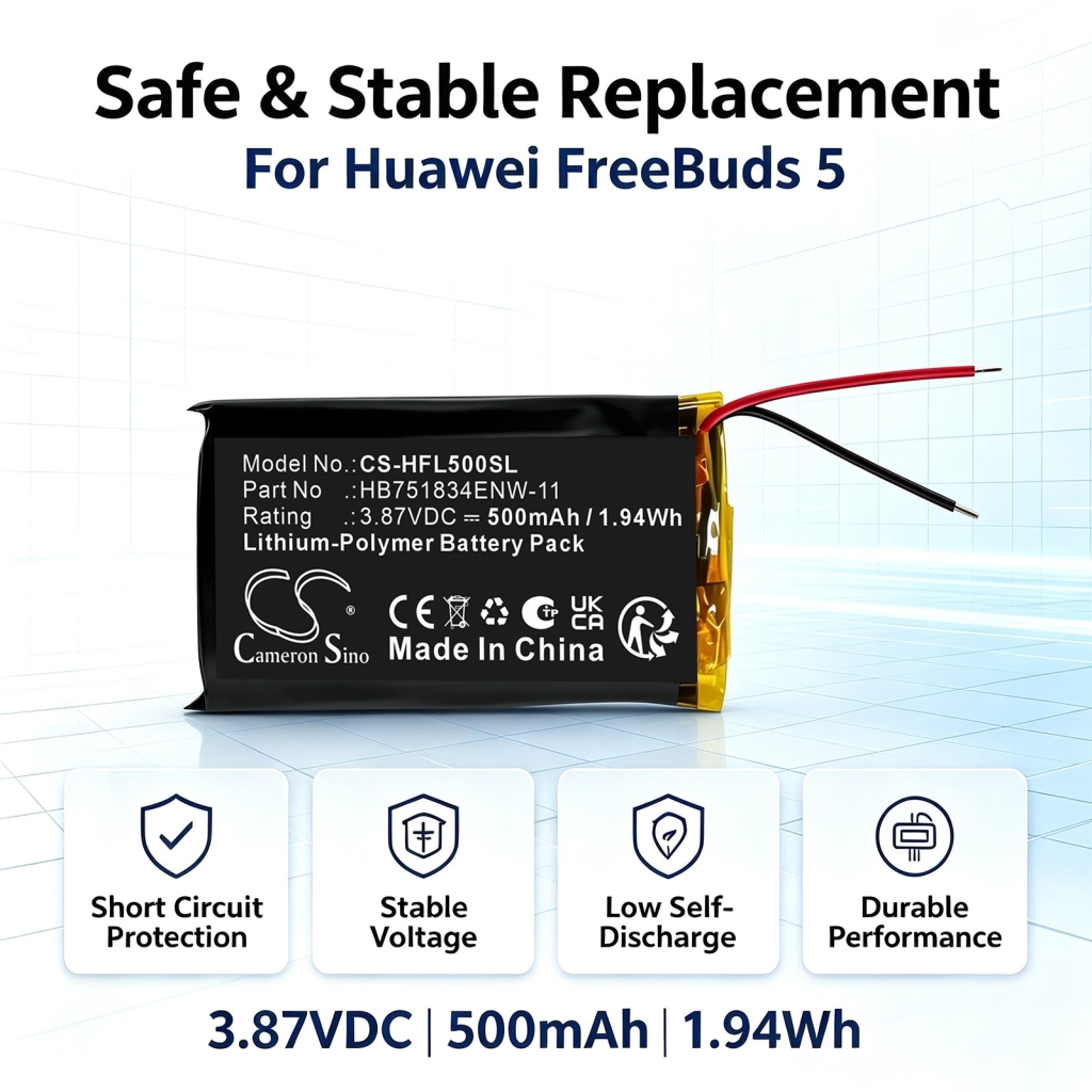 Akkumulátorok kompatibilis a következőkkel Huawei FreeBuds 5 6 6i CS-HFL500SL