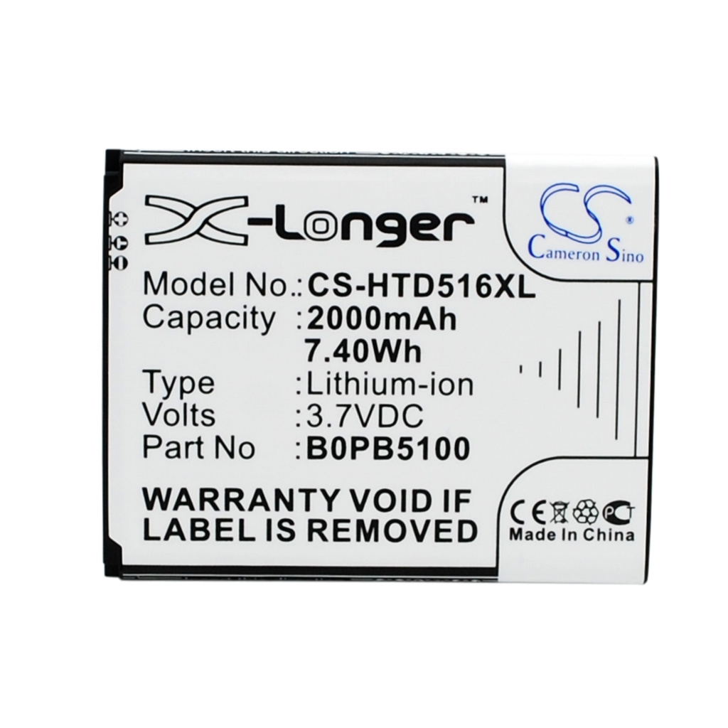 Front label: CS-HTD516XL 2000mAh 7.40Wh Li-ion 3.7VDC part B0PB5100