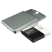 Silver back cover and CS-HU8815XL battery, another angled view with caution text
