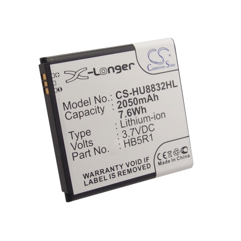 Cameron Sino CS-HU8832HL jól olvasható címkenézet: 2050mAh 7,6Wh 3,7VDC HB5R1