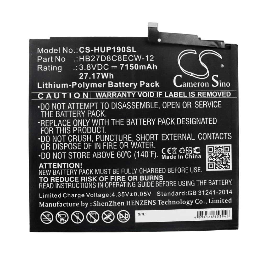 Akkumulátorok tablettákhoz Huawei MRX-W19 (CS-HUP190SL)