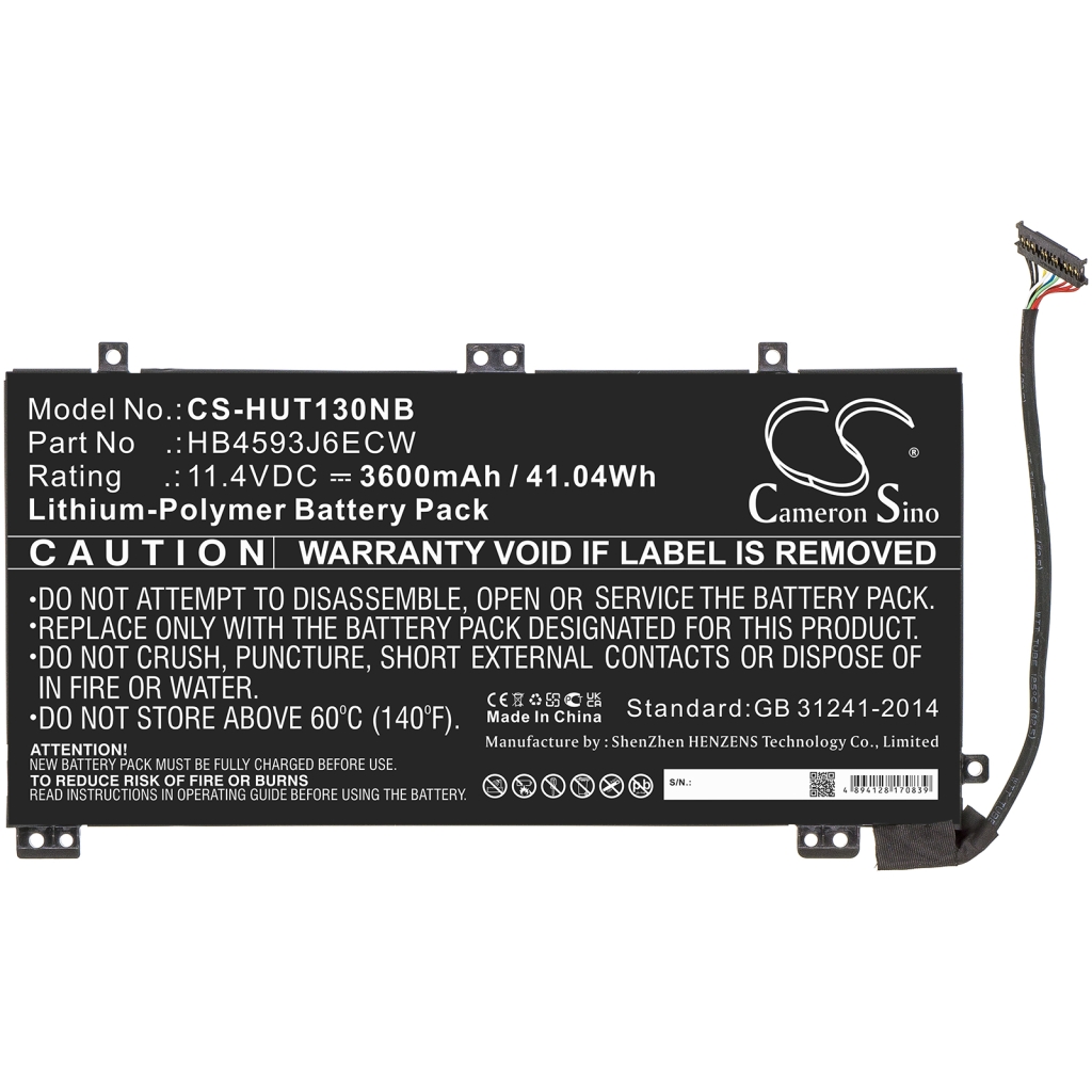 Kompatibilis akkumulátor csere Huawei HB4593J6ECW,HB4593J6ECW-31